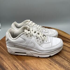 Nike Air Max 90 Ltr Shoes Youth Boys 6Y White Leather Comfort Running Sneakers